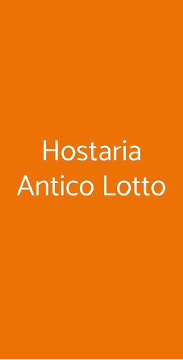 Hostaria Antico Lotto, Roma