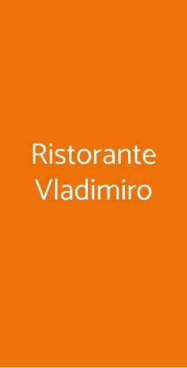 Ristorante Vladimiro, Roma