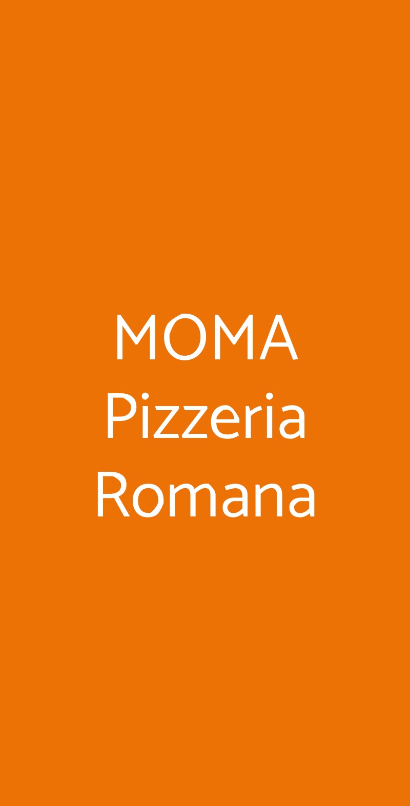 MOMA Pizzeria Romana Roma menù 1 pagina
