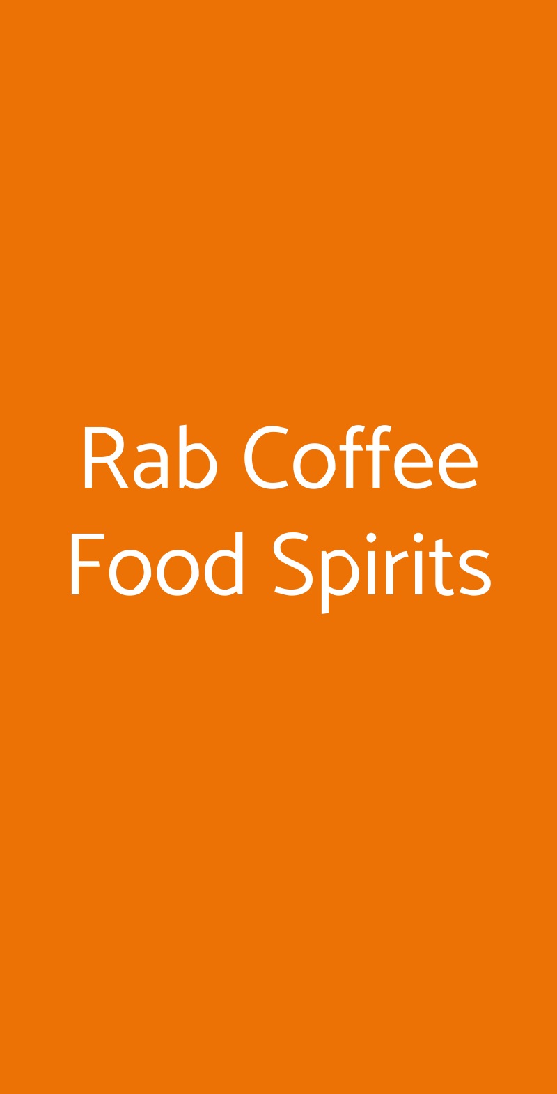 Rab Coffee Food Spirits Roma menù 1 pagina
