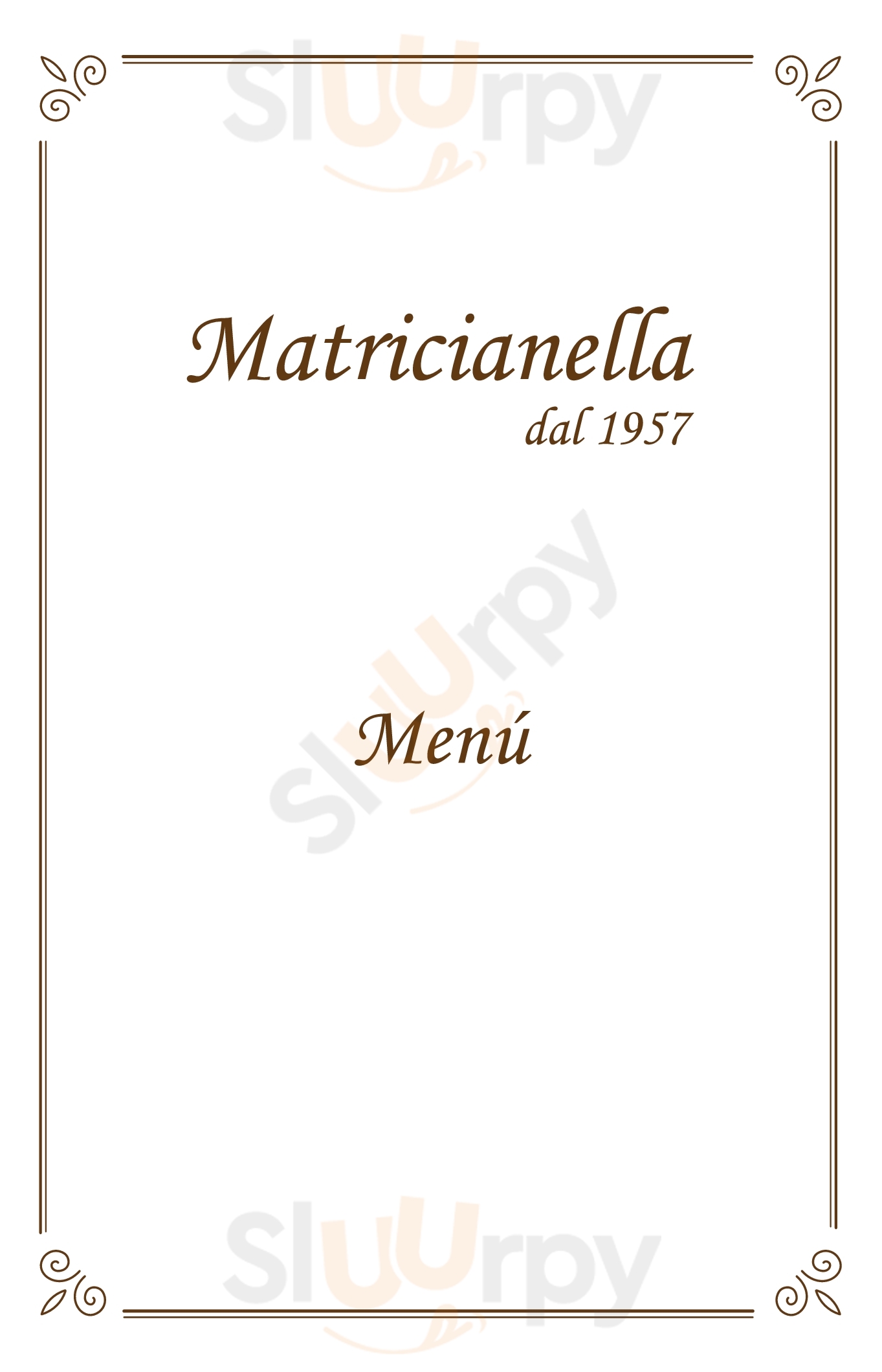 Matricianella Roma menù 1 pagina