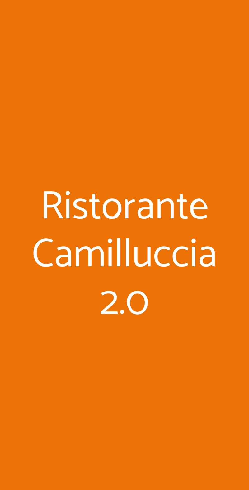 Ristorante Camilluccia 2.0 Roma menù 1 pagina
