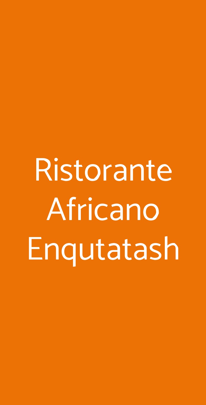 Ristorante Africano Enqutatash Roma menù 1 pagina