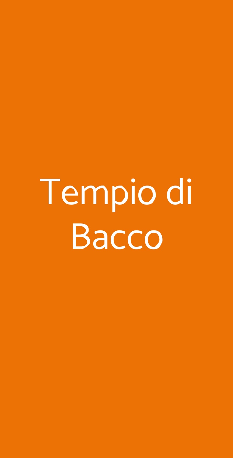 Tempio di Bacco Roma menù 1 pagina