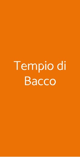 Tempio Di Bacco, Roma