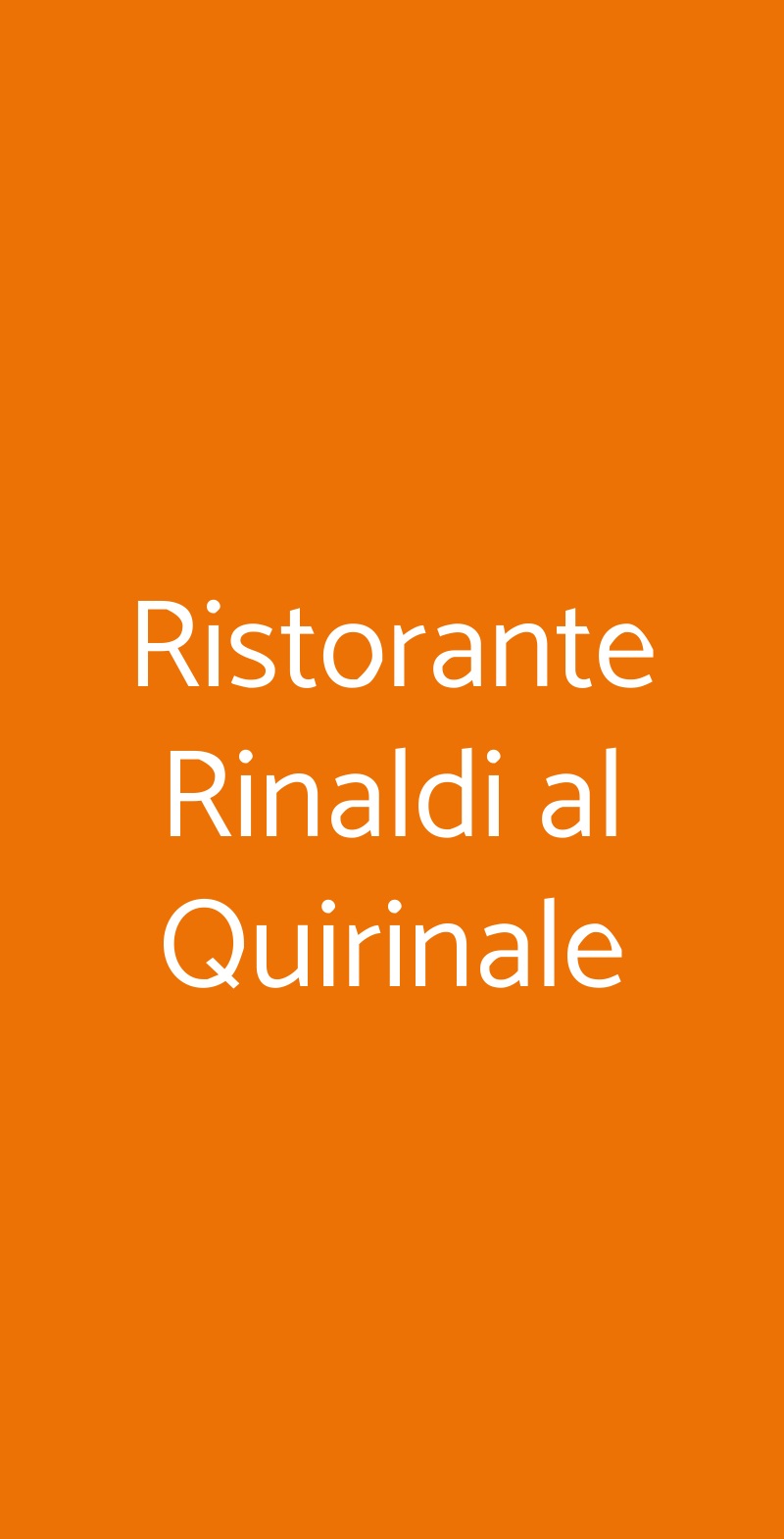 Ristorante Rinaldi al Quirinale Roma menù 1 pagina