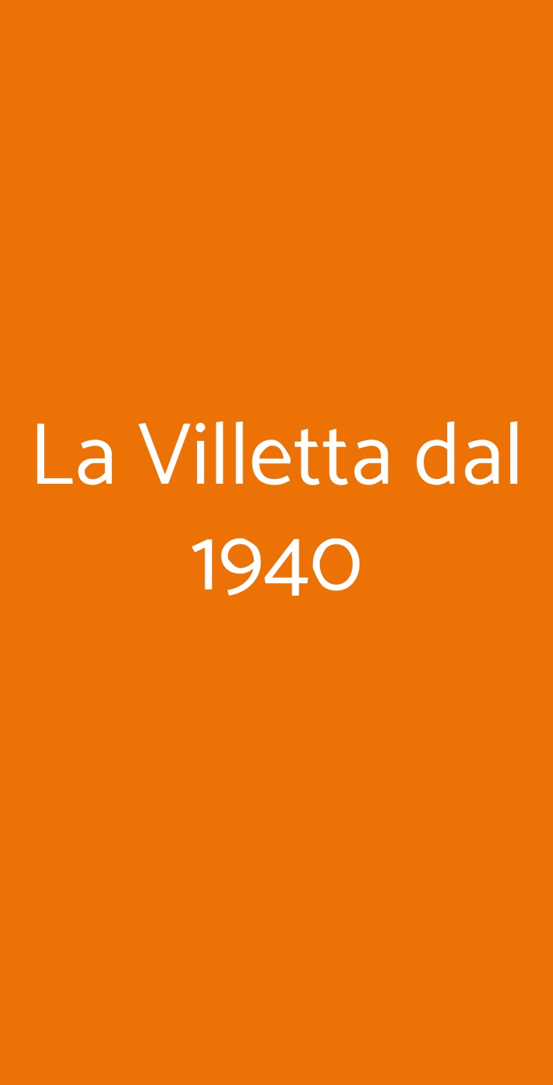La Villetta dal 1940 Roma menù 1 pagina