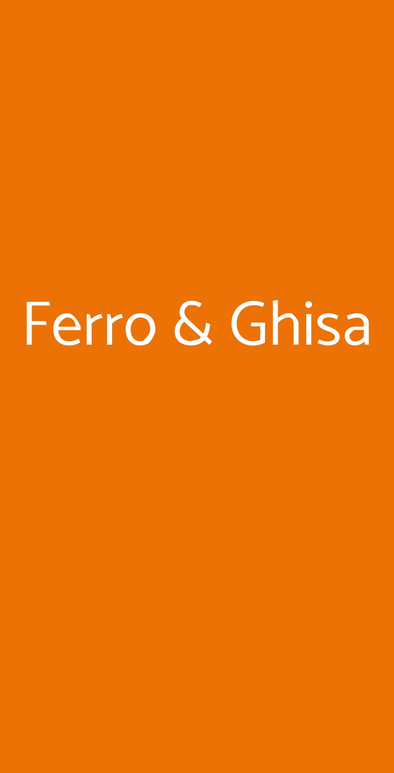 Ferro & Ghisa Roma menù 1 pagina