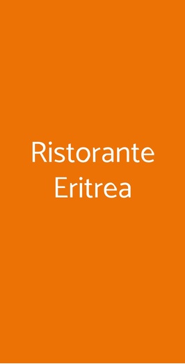 Ristorante Eritrea, Roma