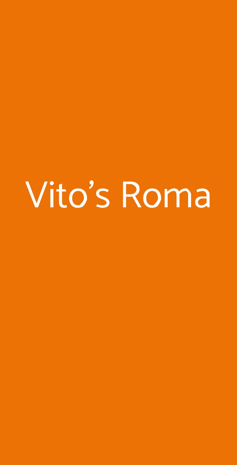 Vito's Roma Roma menù 1 pagina