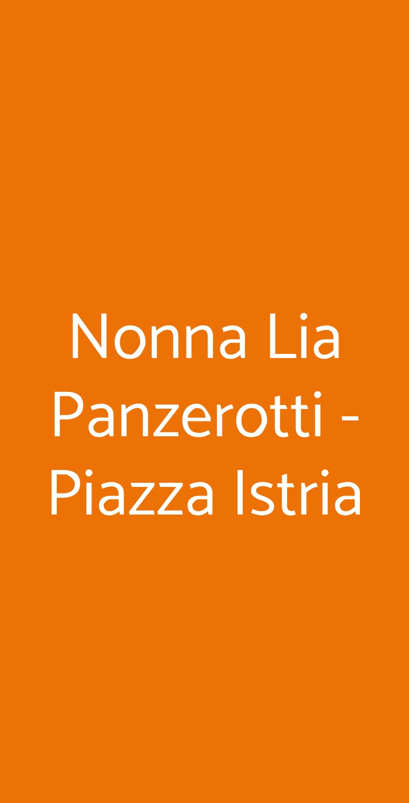 Nonna Lia Panzerotti - Piazza Istria Roma menù 1 pagina