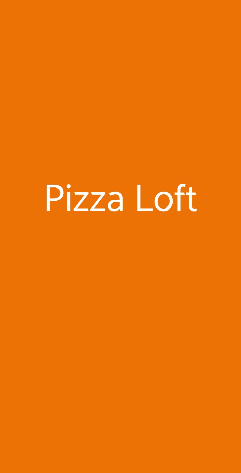 Pizza Loft Roma menù 1 pagina