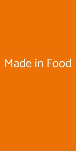 Made In Food, Roma