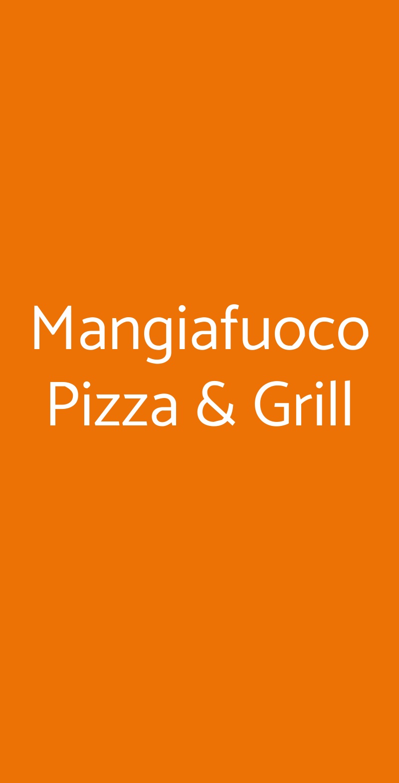 Mangiafuoco Pizza & Grill Roma menù 1 pagina