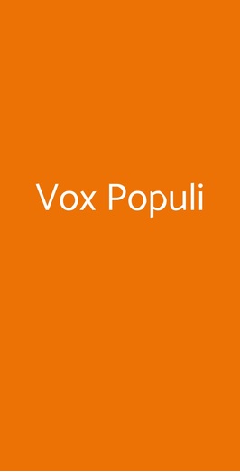 Vox Populi, Roma
