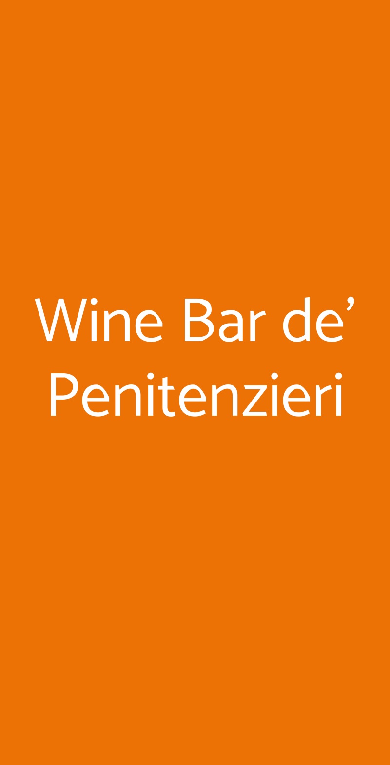 Wine Bar de' Penitenzieri Roma menù 1 pagina