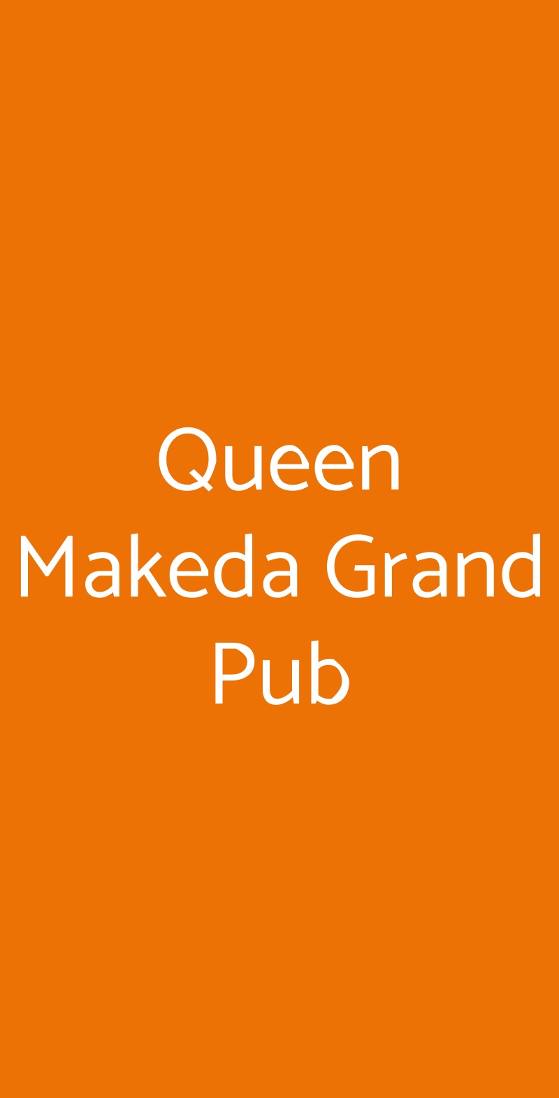 Queen Makeda Grand Pub Roma menù 1 pagina