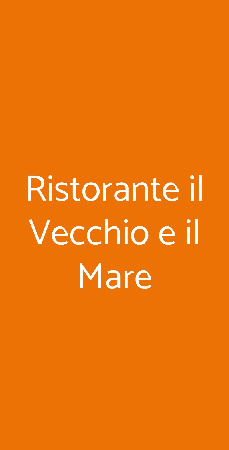 Ristorante il Vecchio e il Mare Roma menù 1 pagina