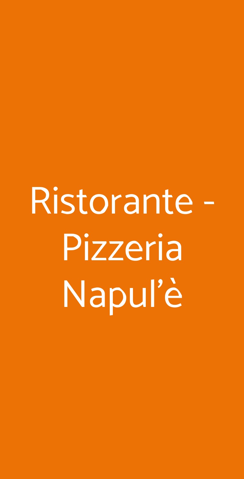 Ristorante - Pizzeria Napul'è Roma menù 1 pagina