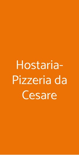 Hostaria-pizzeria Da Cesare, Roma