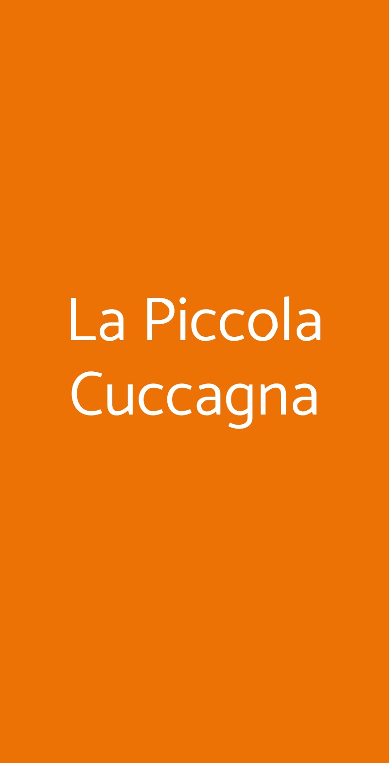 La Piccola Cuccagna Roma menù 1 pagina