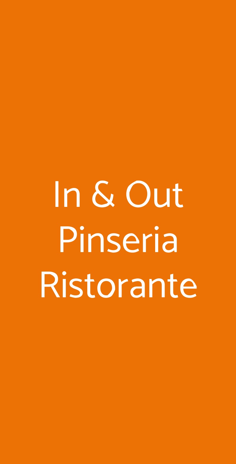 In & Out Pinseria Ristorante Roma menù 1 pagina