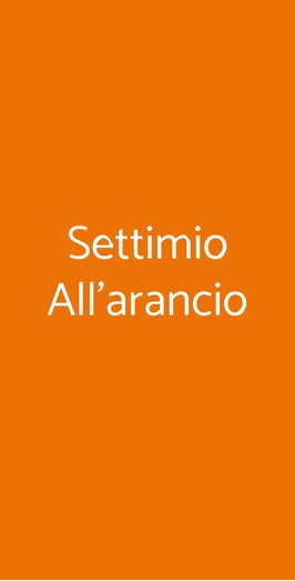 Settimio All'arancio, Roma