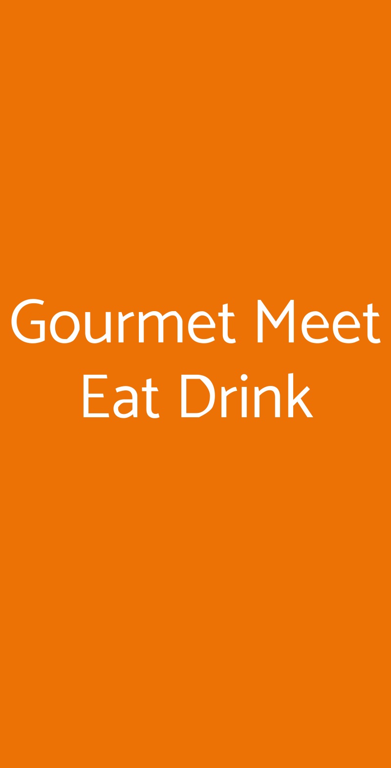 Gourmet Meet Eat Drink Roma menù 1 pagina