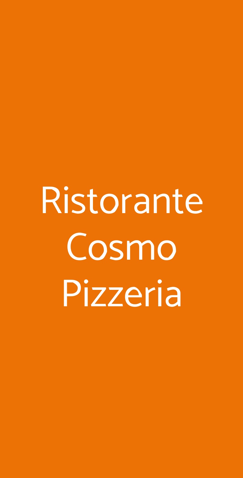 Ristorante Cosmo Pizzeria Roma menù 1 pagina