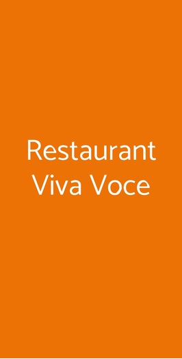 Restaurant Viva Voce, Roma