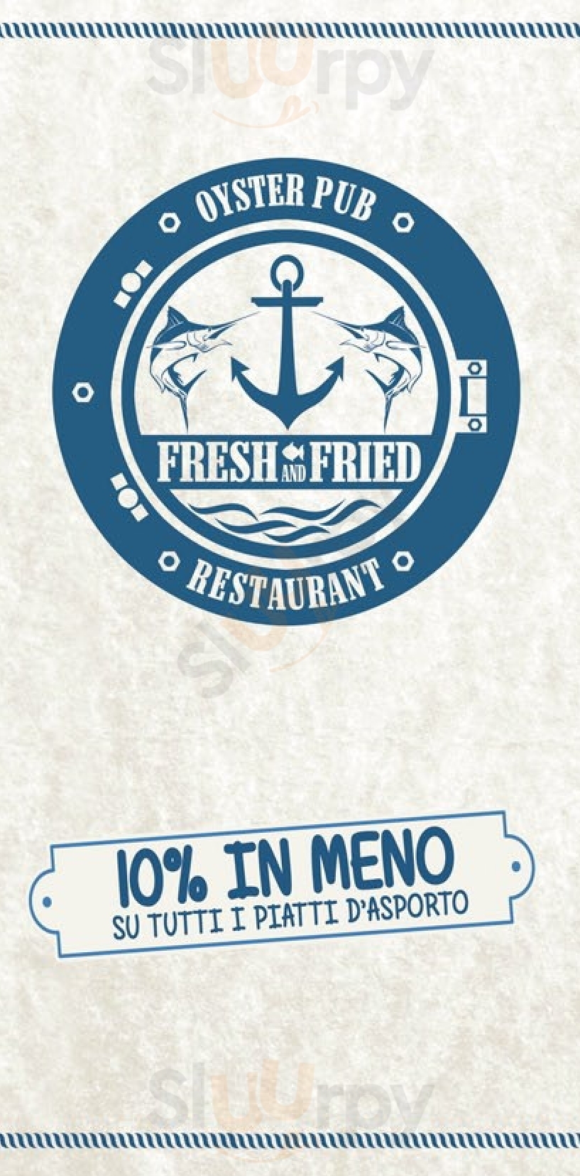 Fresh and Fried Roma menù 1 pagina