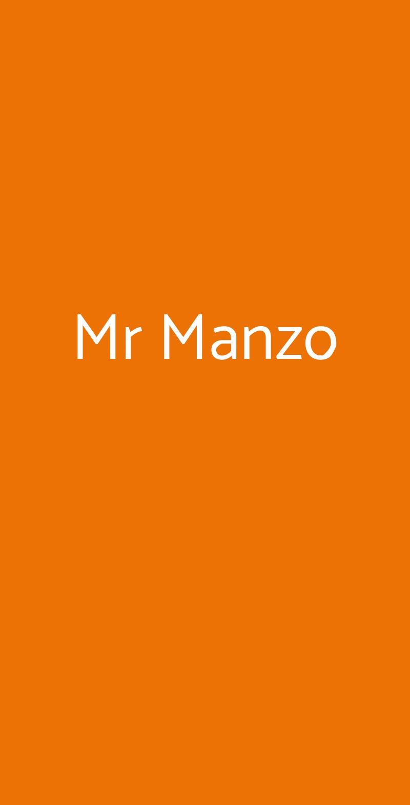 Mr Manzo Roma menù 1 pagina