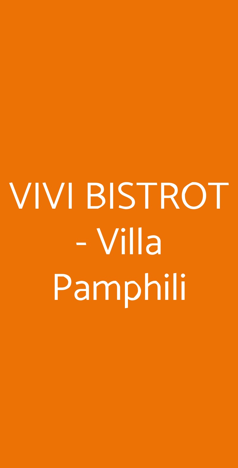 VIVI BISTROT - Villa Pamphili Roma menù 1 pagina