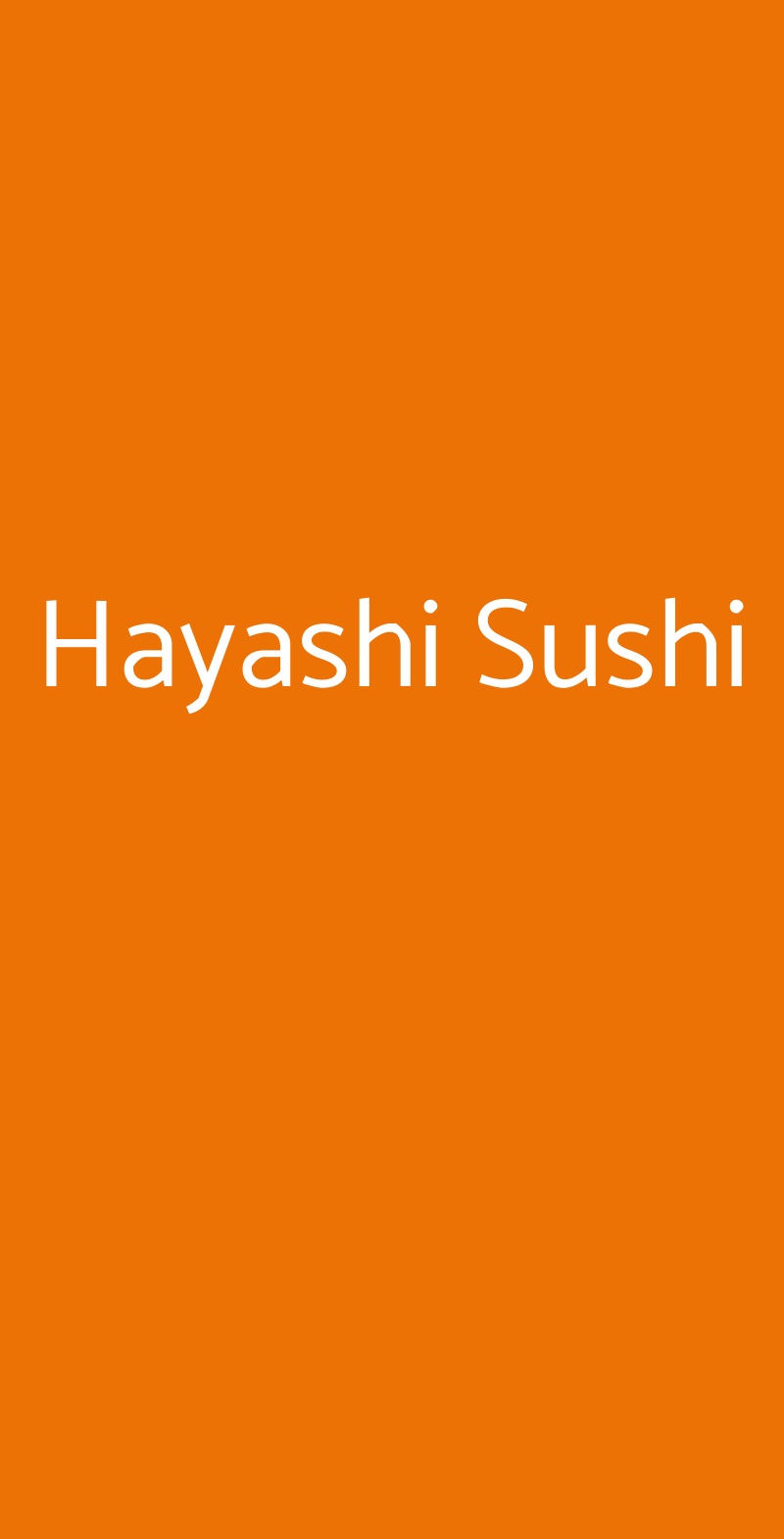 Hayashi Sushi Roma menù 1 pagina