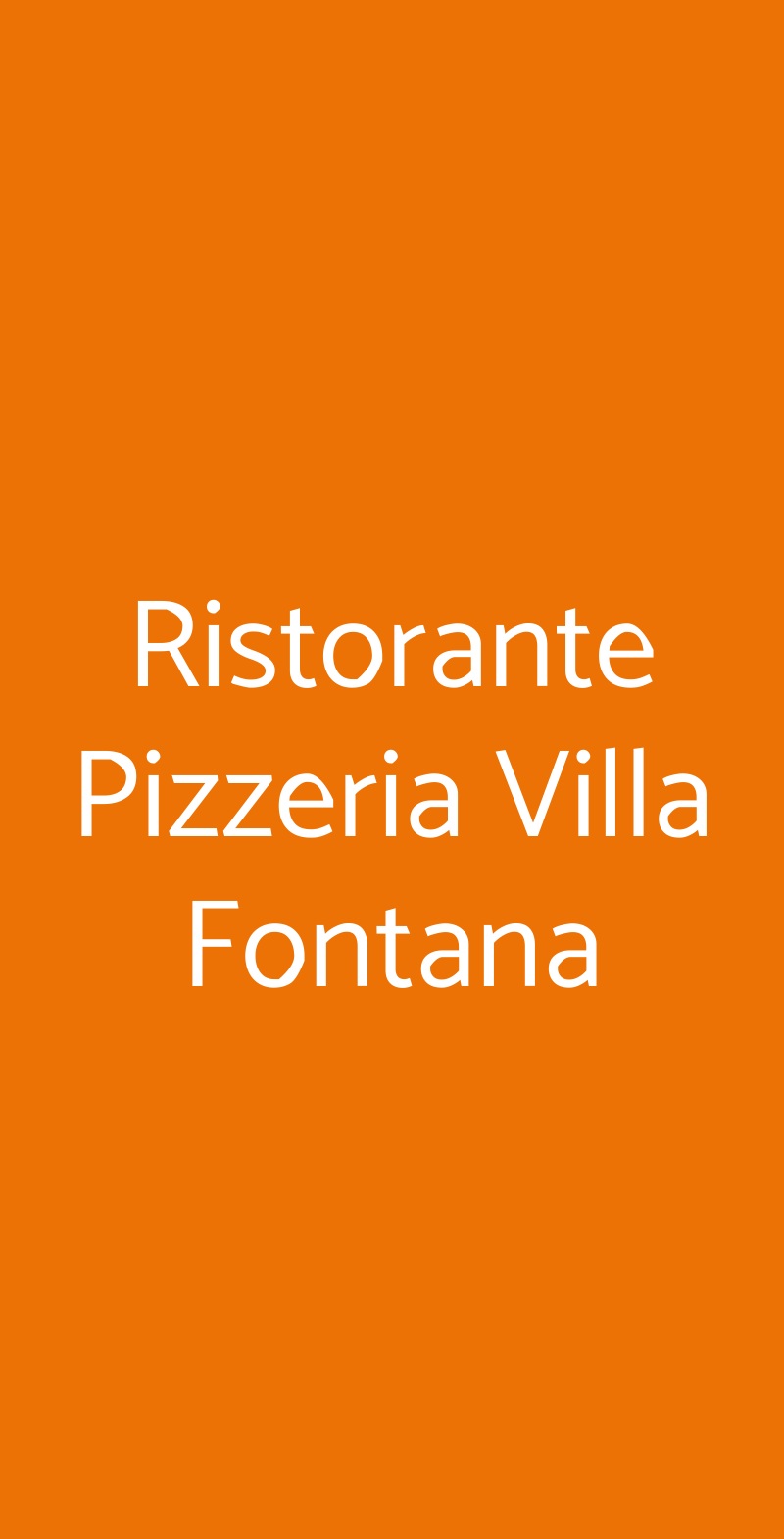 Ristorante Pizzeria Villa Fontana Roma menù 1 pagina