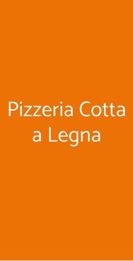 Pizzeria Cotta A Legna, Roma