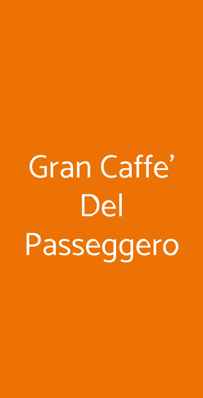 Gran Caffe' Del Passeggero Roma menù 1 pagina