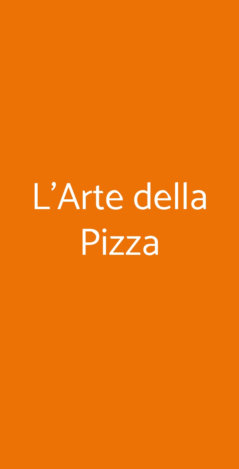 L'Arte della Pizza Roma menù 1 pagina