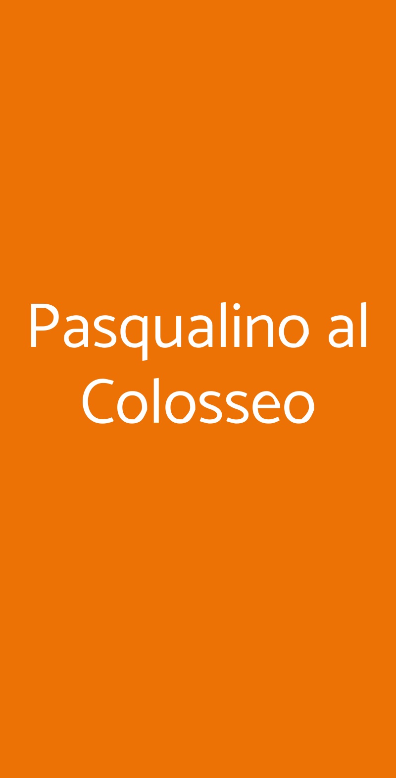 Pasqualino al Colosseo Roma menù 1 pagina