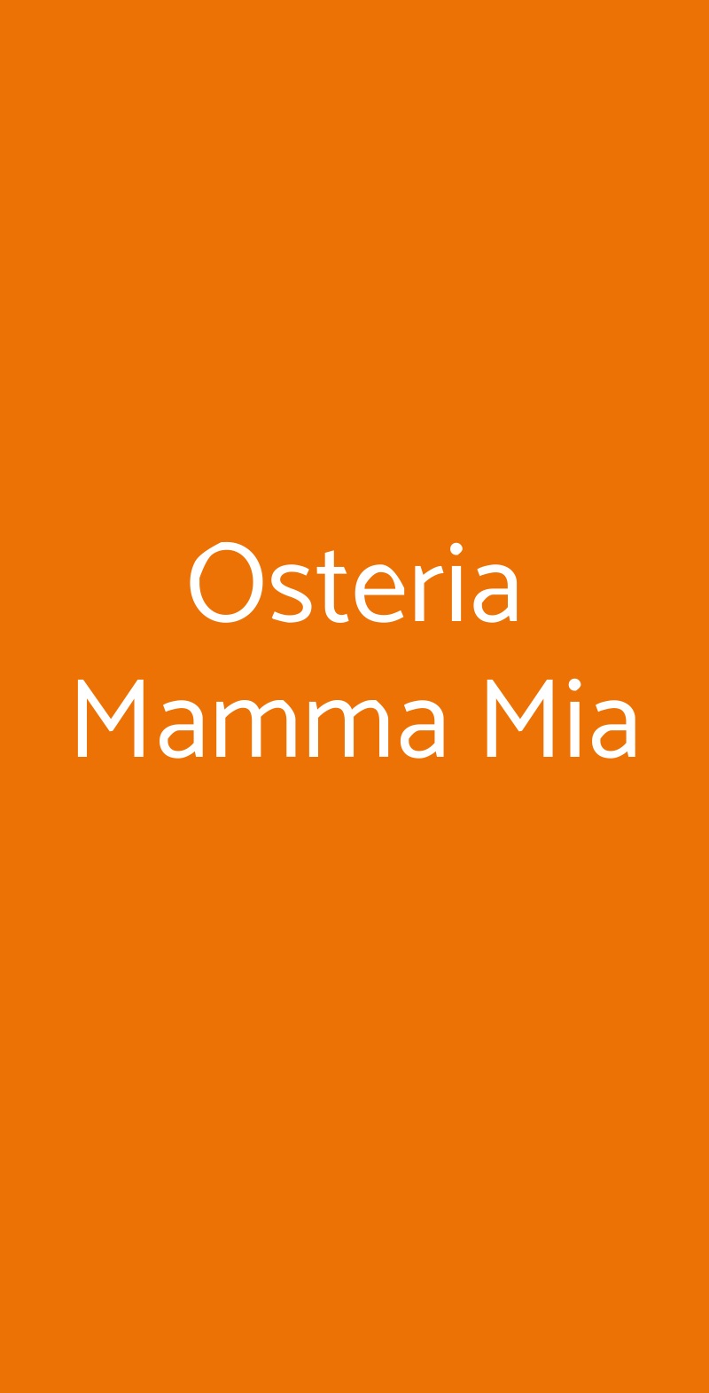 Osteria Mamma Mia Roma menù 1 pagina