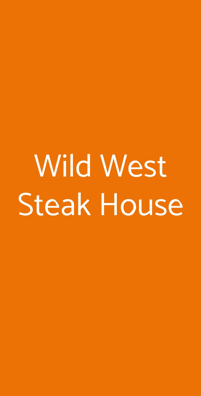 Wild West Steak House Roma menù 1 pagina