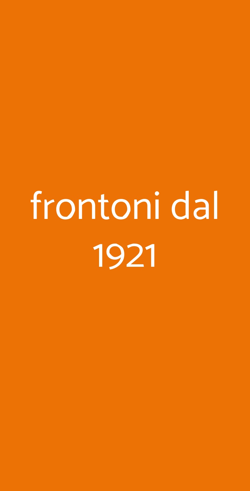 frontoni dal 1921 Roma menù 1 pagina