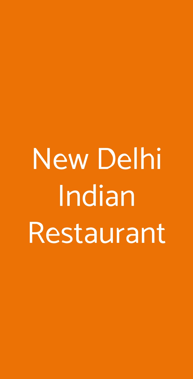 New Delhi Indian Restaurant Roma menù 1 pagina