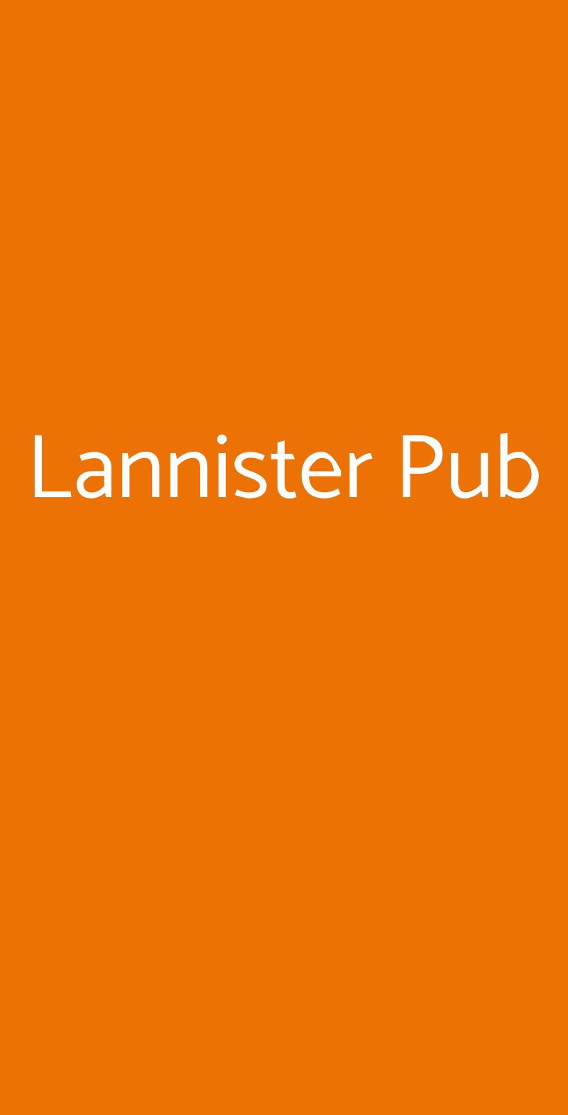 Lannister Pub Roma menù 1 pagina