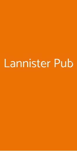 Lannister Pub, Roma