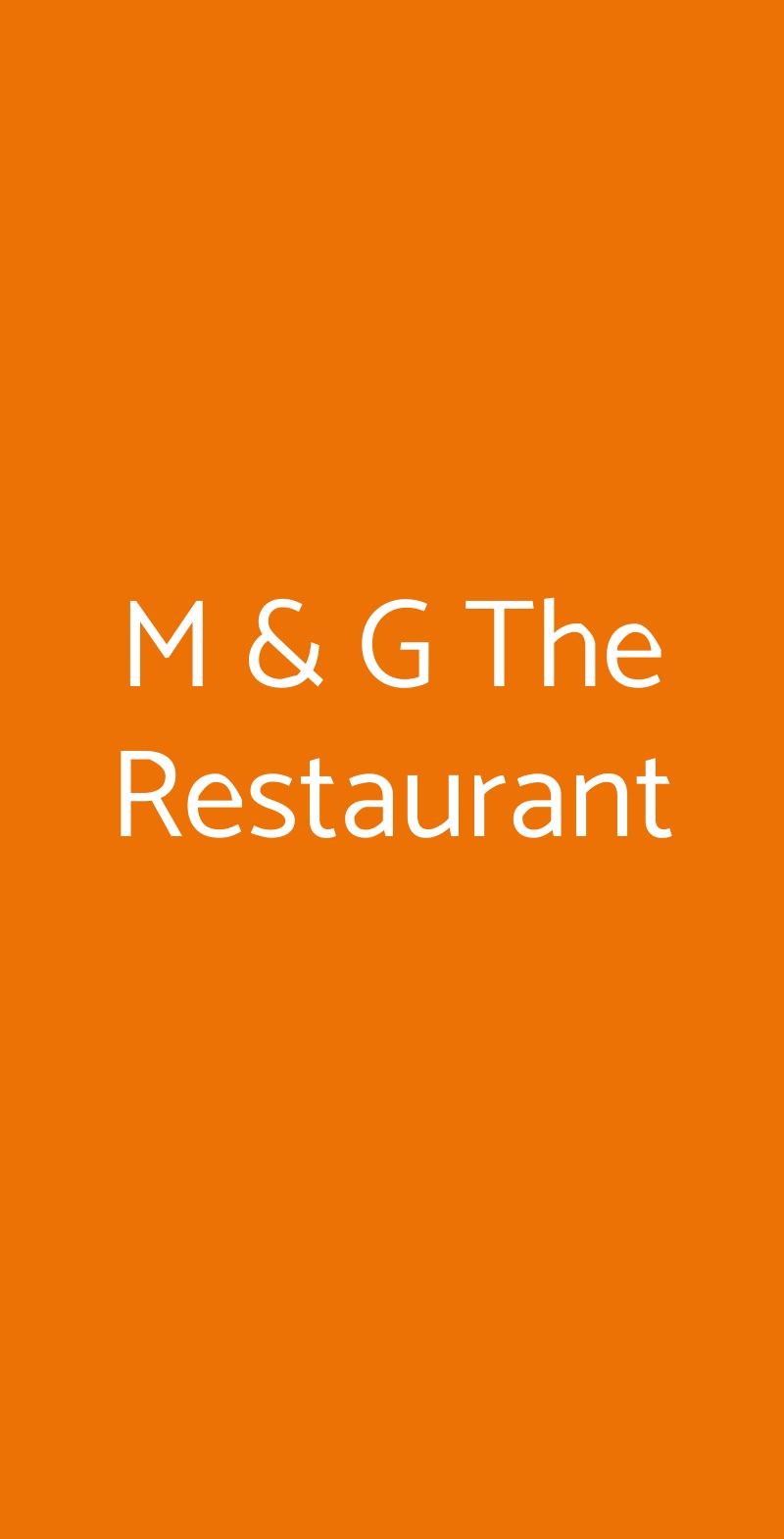 M & G The Restaurant Roma menù 1 pagina
