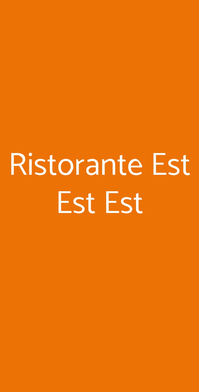 Ristorante Est Est Est Roma menù 1 pagina