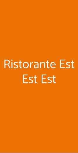 Ristorante Est Est Est, Roma