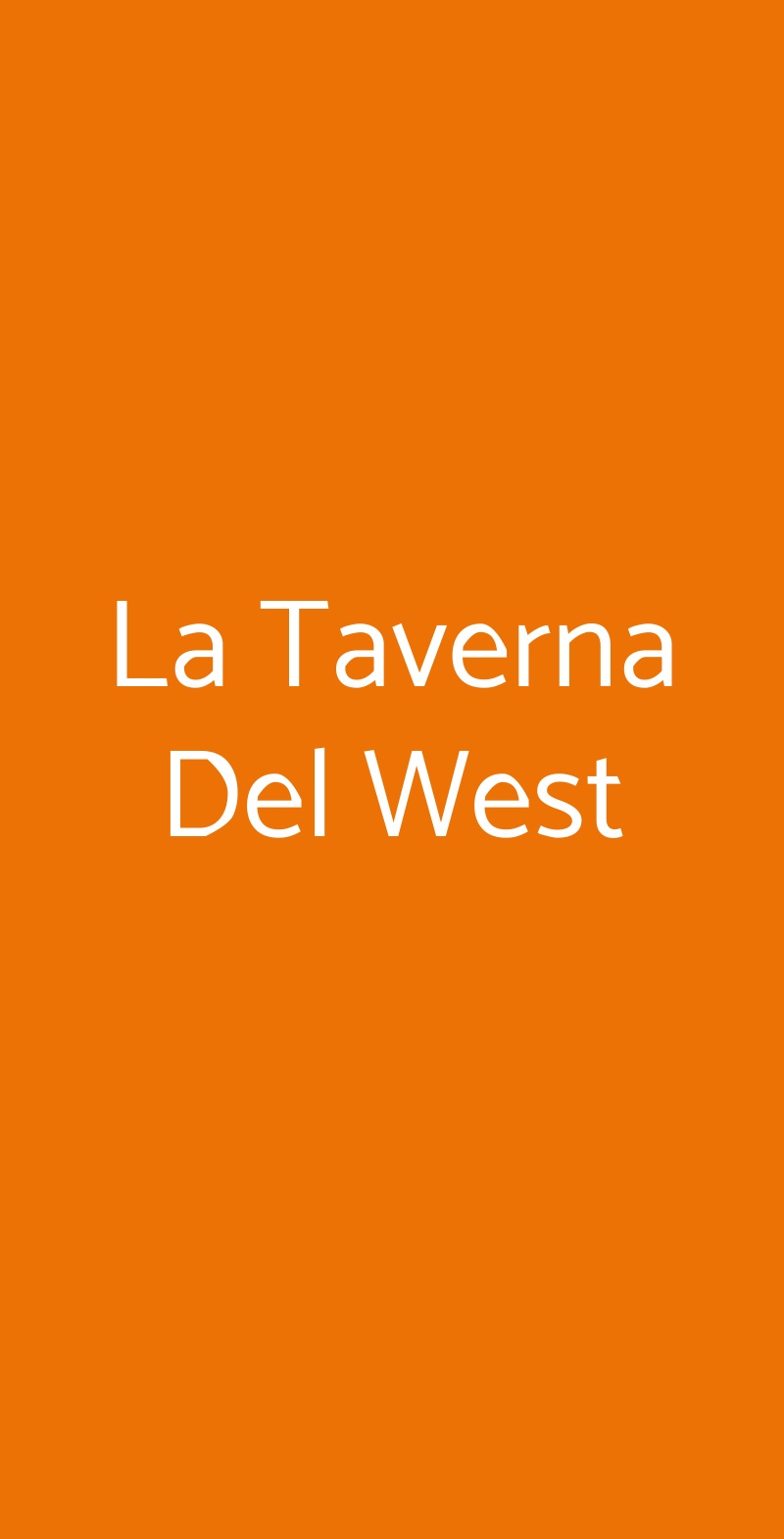 La Taverna Del West Roma menù 1 pagina