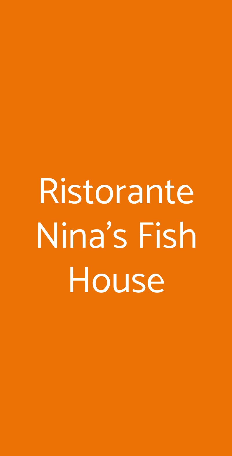 Ristorante Nina's Fish House Roma menù 1 pagina
